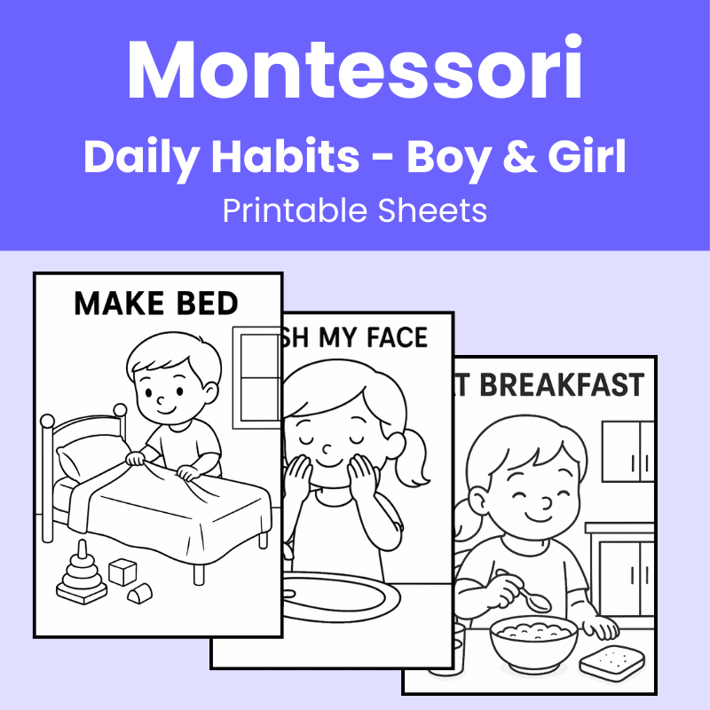 30 Montessori Daily Habits Sheets (PDF)